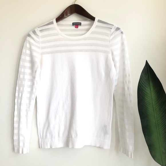 Vince Camuto Sheer Striped Sweater - Picture 2 of 5